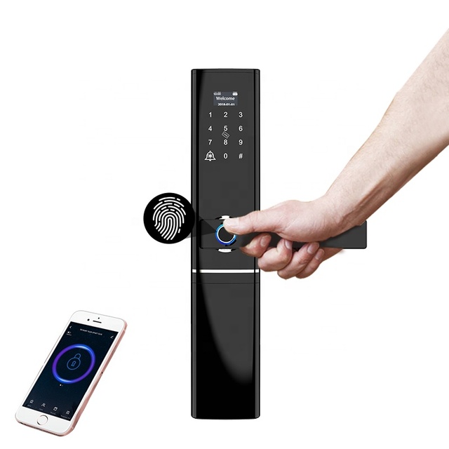 Smart Fingerprint Keyless Electronic Digital Biometric Card Front Security Door Lock System for Home, Apartment, Residential