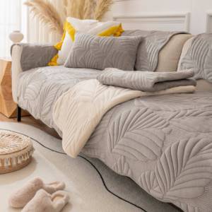 Lait velours feuilles housse de canapé protecteur de coussin antidérapant ajustement universel pour <span class=keywords><strong>fauteuil</strong></span> à canapés sectionnels pour décor de bureau à domicile - Product Image 3