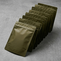 Sac en plastique PE mat imperméable de 0,1 mm avec fermeture éclair, dessus refermable et 3 soudures latérales pour l'emballage du tabac et des herbes sèches