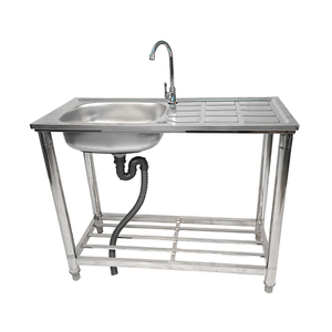 Évier de cuisine de comptoir monobloc en acier inoxydable détachable - Product Image 1