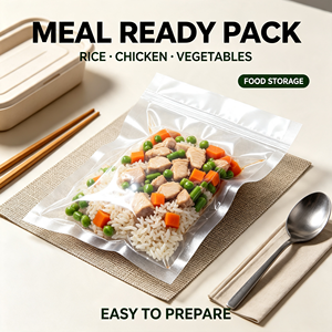 Sacs sous vide de qualité alimentaire sans BPA avec fermeture éclair, sacs en plastique à trois soudures latérales transparents et étanches pour repas préparés - Product Image 6