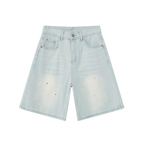 Jeans courts bleus Splash Dot Design pour hommes Designer de charpentier Travail légendaire <span class=keywords><strong>Tiktok</strong></span> Jeans chauds les plus populaires pour hommes - Product Image 1