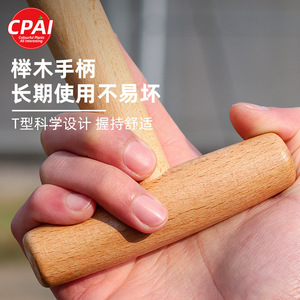 Trasplantadora de plántulas Cpai, herramienta de perforación y siembra con punta de acero inoxidable y mango de madera para plantas de jardín - Product Image 2