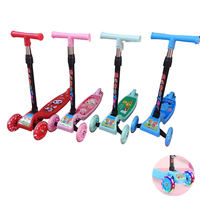 Trottinette pour enfants garçons et filles, roues lumineuses, design pliable, 3 guidons réglables en hauteur, utilisation en extérieur, technologie Lean-to-Steer