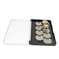 Palette d'ombres à paupières cosmétiques haut de gamme, emballage avec fermeture magnétique, boîtes vides, impression sérigraphique, plastique ABS, sur mesure en gros