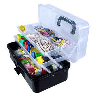 Chariot de rangement à 3 niveaux pour boîtes de couture avec compartiments, pour un espace bien rangé et propre - Product Image 3