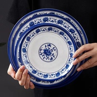 Plateau rond en mélamine grande assiette creuse style chinois restaurant asiatique