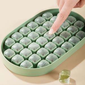 Plastic Ice <b>Cube</b> Trays with Lid & Container, Easy Press to Release Ice,Ice <b>Cube</b> Trays for Freezer with 2 Trays Silicone Bottom - Product Image 5
