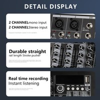 Console de mixage stéréo numérique à 6 canaux UX6 Professional Audio Video & Lighting utilisée pour l'enregistrement de DJ Online Live Karaoké