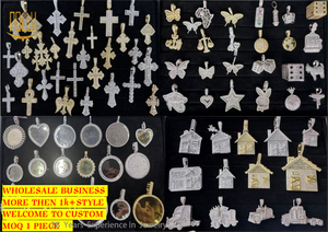 Unisex 925 sterling Silver bạc "Làm Giàu hoặc chết tryin '" đô la LỰU ĐẠN Mặt dây chuyền với Iced out vvs kim cương moissanite hip hop phong cách - Product Image 5