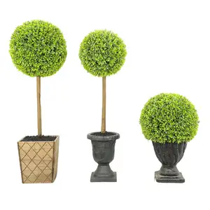 Vendita calda ornamenti da giardino palla di erba piante artificiali all'aperto bosso erba palla pianta topiaria albero