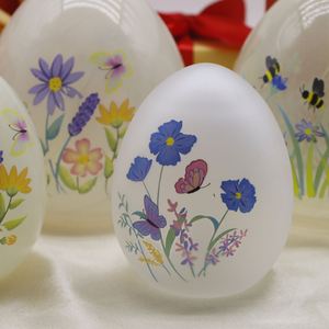 Spring 2024 New Easter Decorative 9*11.5cm Glass Ball with LED <b>Light</b> Table Decoration DIY Glass Ball - Product Image 2