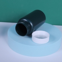 Récipient HDPE noir direct d'usine 150-200ml avec capuchon à double verrouillage, pot de col de 47mm bouteille de supplément