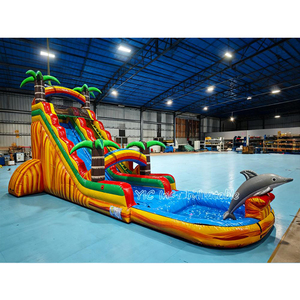 Toboggan aquatique gonflable commercial géant sur le thème de l'évasion pour adultes et enfants, avec coutures renforcées - Product Image 2