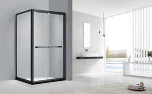 Cadre <span class=keywords><strong>de</strong></span> porte <span class=keywords><strong>de</strong></span> <span class=keywords><strong>douche</strong></span> en verre pièces <span class=keywords><strong>de</strong></span> cadre écran <span class=keywords><strong>de</strong></span> <span class=keywords><strong>douche</strong></span> en aluminium matériel encadré noir - Product Image 3