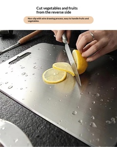 Pure <strong>Titanium</strong> Rectangle <strong>Cutting</strong> <strong>Board</strong> Outdoor Travel Antibacterial Antifungal Non-Slip Double-Sided 1.0mm Thick Dishwasher Safe - Product Image 2