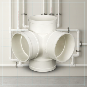 PVC-Konusverbinder, T-Stück, Drainagerohr-Armaturen, Innen- und Außeneinsatz, Vierwege-Reduzierrohr - Product Image 6