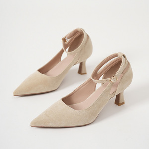 Scarpe da Donna Eleganti con <span class=keywords><strong>Tacco</strong></span> a Spillo e Cinturino alla Caviglia, in Camoscio Rosso, Taglie Grandi, Design D'Orsay, Fornitore all'Ingrosso - Product Image 4