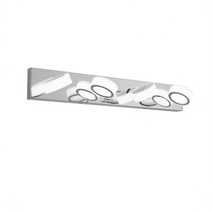 Lámpara de Espejo Moderna con 4 Luces LED Cromadas, Montaje en Pared, Iluminación para Baño, Blanco Cálido 3500K, IP44, Regulable - Product Image 1