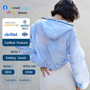 Printemps/été nouvelle <span class=keywords><strong>robe</strong></span> de Yoga femmes court à capuche cordon manteau de sport mode couleur course Fitness haut décontracté - Product Image 4