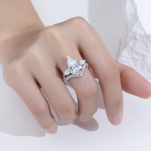 Messi Jewelry MSR-2077 14K Gold Pear Shape Lab Grown <b>Diamond</b> <b>Ring</b> - Product Image 6