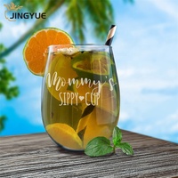 Verres à vin sans pied personnalisés en gros avec logo, réutilisables, pour bière, soda, eau, en forme d'œuf, transparents, pour anniversaire et mariage
