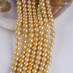 Collier rond Edison en gros, fait à la main, perles d'eau douce naturelles de 8 à 11 mm, de couleur blanche et rose, forme baroque, perles en vrac pour bricolage - Product Image 2