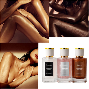 Etiqueta privada personalizada cuerpo brillo aceite líquido resaltador bronceador para la piel brillo maquillaje exclusivo brillo fórmula - Product Image 4