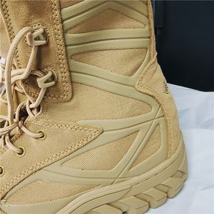 Botas de lona DFA120 color caqui y negro con rayas reforzadas y cremallera lateral en las mangas, botas de lona para bosque y jungla. - Product Image 3