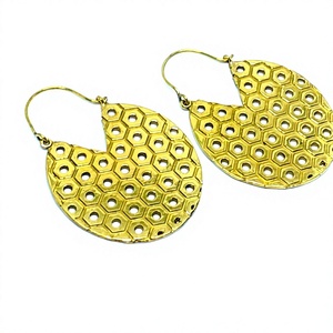 Women's <b>Boho</b> Design Gold Plated Brass Hoop Earrings Lightweight Trendy Vintage 925 Sterling Silver Copper Mainly Stainless Steel - Product Image 3