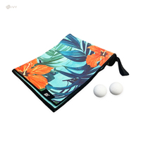 Microfibre Gaufre Broderie Balle De Golf Serviette De Nettoyage Personnalisé RPET Accessoires De Golf avec Brosse Produit De Qualité Premium