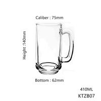 Verre à bière et à vin classique Blinkmax 350-400ML avec poignée, tasse en verre personnalisable pour cadeaux d'affaires