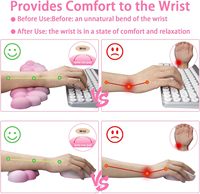Repose-poignet ergonomique rose pour souris et clavier, support de bras pour bureau d'ordinateur, tapis de souris mignon pour ordinateur portable de bureau