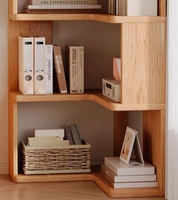Étagère d'angle sur pied de style antique, meuble de rangement multi-niveaux au design robuste pour salon