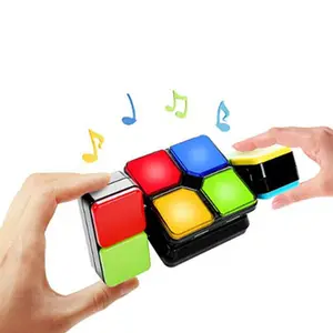多功能音乐立方体智能魔术变形拼图立方体玩具抗压发光二极管闪光立方体电子记忆游戏