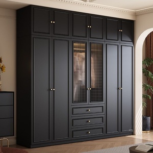 Custom Wooden Wardrobes Minimalist Modern Eco-Friendly Large Capacity Bedroom Small-Space Home Sideboards In-Stock Wall Units - Product Image 3