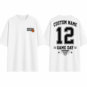 T-shirt personnalisé pour maman de joueur de basket, nom et numéro d'équipe, esprit d'équipe, vêtement de supporter, tenue de jour de match - Product Image 4