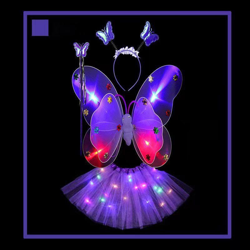 Set di ali doppie luminose di quattro-viola