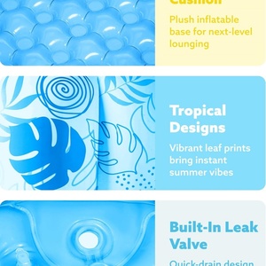 สระว่ายน้ำเป่าลม PVC ขนาด 167*50 ซม. สีฟ้าชมพูทราย สำหรับครอบครัวและเพื่อนๆ ปาร์ตี้น้ำฤดูร้อน สนามหญ้าหลังบ้าน - Product Image 3