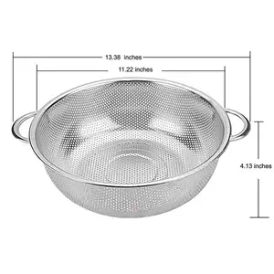 Strainer Colander Basket Sifter Sieve Stainless Steel Vegetable Fruit Rice Mesh Family Commonly Used Tools Home Kitchen Opp Bag