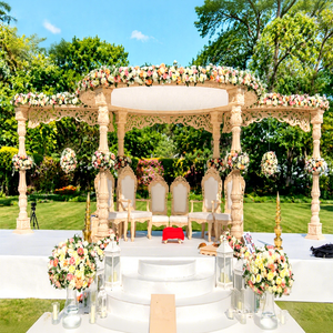 Boda India al aire libre Avni Mandap Setup DST Exports Últimos mejores precios Aspecto de madera FRP Pilares Mandapam Fabricantes Evento Reino Unido - Product Image 1