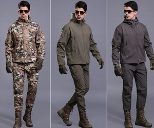 HBSP09 Vêtements de sport d'hiver pour l'extérieur, veste et pantalon softshell, combinaison thermique, doublure en polaire, imperméable et coupe-vent, pour la chasse au combat - Product Image 5