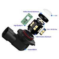 Feux de brouillard à LED projecteur haute puissance 550 lm 15smd H11 H7 H16 P13w 9005 9006 880
