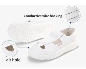 Chaussures de sécurité en PVC Esd pour salle blanche d'atelier sans poussière à 4 trous respirants