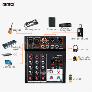 BMG-<span class=keywords><strong>mezclador</strong></span> de Audio, <span class=keywords><strong>mezclador</strong></span> de 4 canales, interfaz DJ <span class=keywords><strong>para</strong></span> grabación de ordenador, bandas - Product Image 5