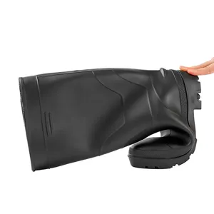 Personalizado preto fosco PVC alta qualidade impermeável rainboots pvc rubberboots