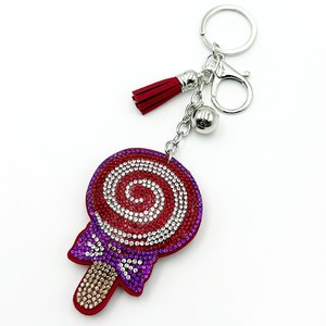 <b>Custom</b> Color Bling Cute Glitter <b>Key</b> <b>Ring</b> Crystal Rhinestone Cute Funny Lollipop Keychain New Style - Product Image 1