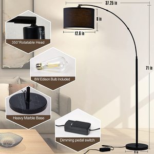 Meilleures ventes, lampadaire à Arc moderne avec ampoule Led, lampes <span class=keywords><strong>sur</strong></span> <span class=keywords><strong>pied</strong></span> en métal avec <span class=keywords><strong>abat</strong></span>-<span class=keywords><strong>jour</strong></span> suspendu pour salon - Product Image 4