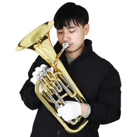 SLADE Professional Brass Instruments 4 Color Piston-Style Gold Silver 3 Valves Bb Flat Tenor Baritone Horn With Case