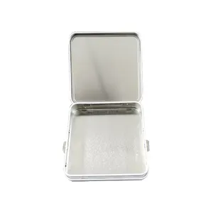 Wholesale Square Child Proof Candy Tin Box Chocolates Pills Metal Packing Tin Box With Button Tin Metal Tool Box